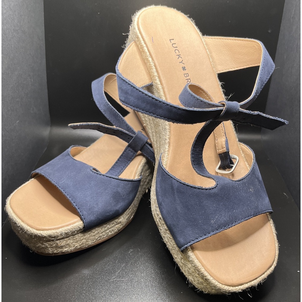 Lucky Brand Margaline Wedge Suede Heels Size 8 1/2‎